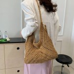 테슬 라탄 네트 숄더백
