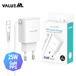 밸류엠 가정용 25W PD 3.0 PPS 초고속 일체형 C타입 충전기