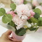 손뜨개 꽃다발 화분 카네이션 (비닐백 포함)(어버이날 선물)