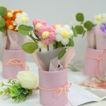 손뜨개 데이지 꽃다발 화분(비닐백 포함)
