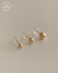 [14k gold] Gold ball earings E 131