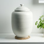 진 분청 무지 쌀독 10kg 항아리 도자기 소금항아리