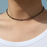 남자 비즈 목걸이 짧은 초커 Black Beads Necklace