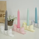 내일의공간 파스텔 석고 리본 촛대