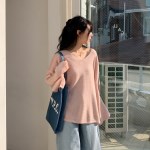 u넥 데일리 시원한 캐주얼 루즈핏 긴팔 여성 박스 니트