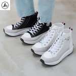 [애슬릿]여성 십자 메쉬 하이탑 스니커즈 통굽 운동화