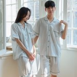 남자잠옷 남성 파자마 홈웨어 스트라이프 텐셀 반팔 실내복
