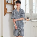주니어잠옷 여름 청소년 파자마 체크 실내복 홈웨어