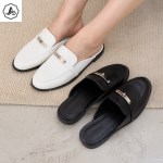 [애슬릿]자물쇠 스트랩 여성 플랫 뮬 블로퍼 슬리퍼