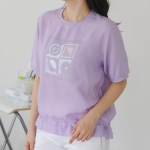 [애슬릿]국산 도형 스트링 여성 5부 티 블라우스 옷