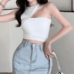 혼방 홀터 머플러 유니크 여름 발레 데일리 탑나시