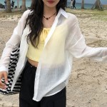 슬로우 오버핏 시스루 링클 얇은셔츠 여름 남방