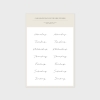 Calligraphy Days of the Week Stickers