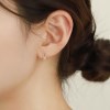 14K 귀걸이 피어싱 명품 금 큐빅 미니 클립