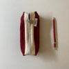 Clam round pencilcase _ Corduroy red
