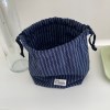 Clam string pouch _ Navy stripe