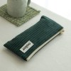 ouior flat pencil case - corduroy midnight green(topside zipper)