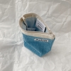Aeiou Basic Pouch (M size) Oil Paint Blue Corduroy