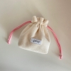 terry string pouch (ivory)
