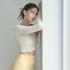 여성 요가복 DEVI-T0092-베이지 필라테스 줄리아 골지 롱슬리브