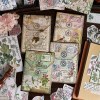 빈티지 플라워 라벨 배경지 페이퍼 스티커 세트