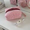 Argent square pouch - heart pink