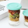 헥사 눈금 쉐이크자550ml 실리콘 리드 유리 밀폐 컵 용기