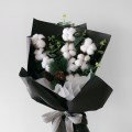 목화 & 유칼립투스 블랙 꽃다발