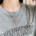 (2종택1) 베잉스 실버 빅 리본 팬던트 목걸이