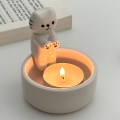불멍 고양이 캔들 홀더 도자기 촛대 트레이 향초 인테리어 오브제