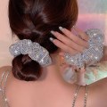 탈리안 반짝이 파티룩 화려한 비즈 곱창 머리끈