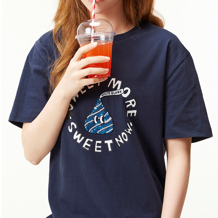 [HNK] Sweet More Spangle S/S Tee(NAVY)_(375192)