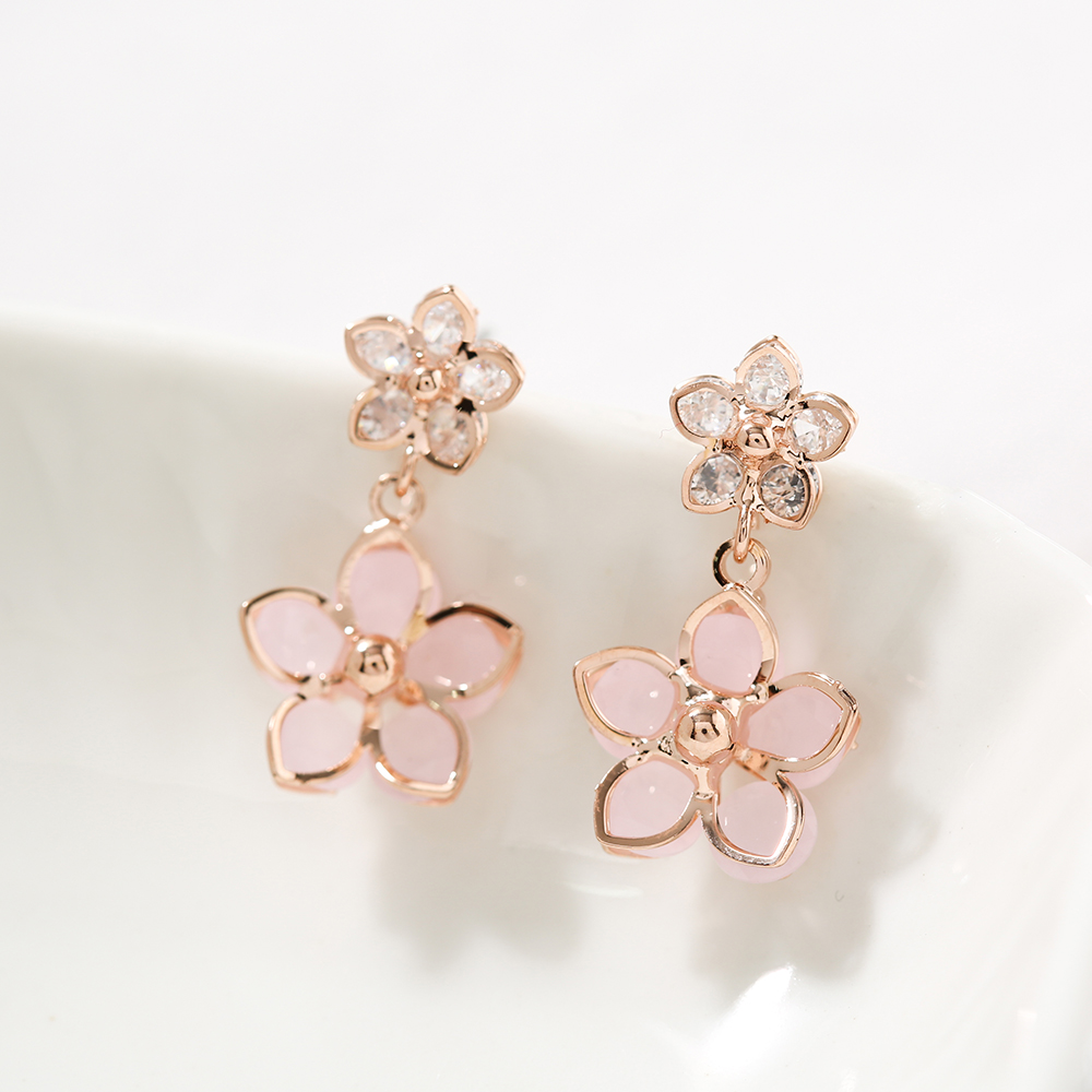 [재입고] 핑크 벚꽃 드롭 귀걸이