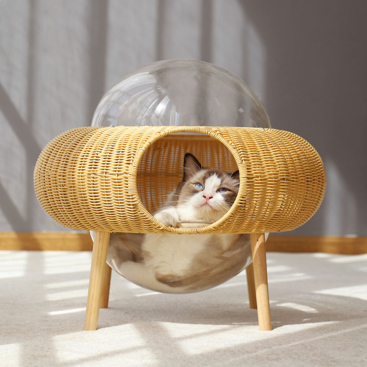 텐바이텐 10X10 : Gemutlichkeit 고양이 라탄 우주선 숨숨집