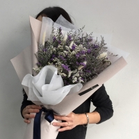 드라이플라워 - 미스티블루 오하이오블루 대형꽃다발