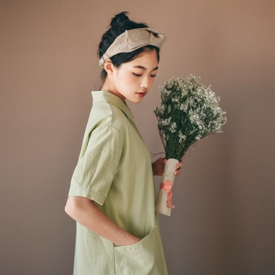 마요 린넨 셔츠 원피스
