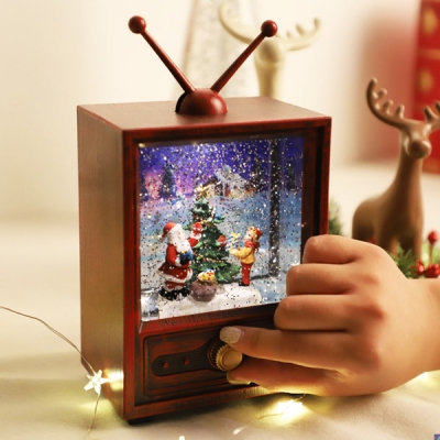 빈티지 TV 스노우볼 워터볼 무드등