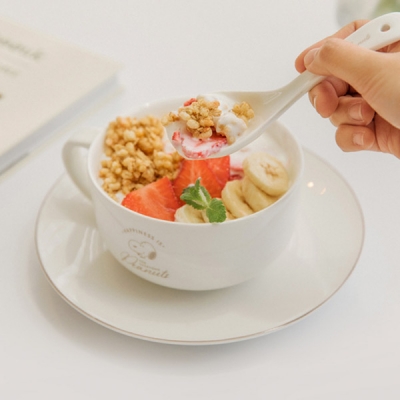 [피너츠]  스누피 해피 시리얼볼 세트 (스푼,접시 포함)