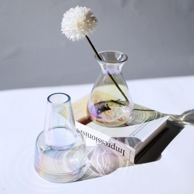 홀로그램 오로라 오팔 유리 화병 / 인테리어 미니꽃병