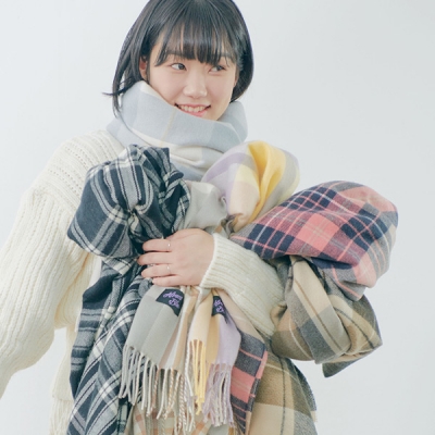 [얼모스트블루] 플레인 체크 머플러