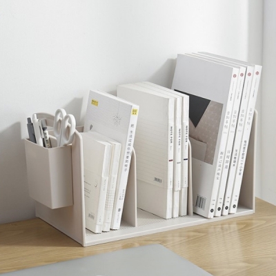 3단 책꽂이정리함 북트레이 간이 미니 책상책꽂이(연필꽂이포함)