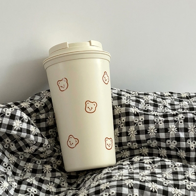 큐피드곰 패턴 텀블러 453ml