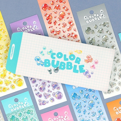 컬러 버블 씰스티커 8가지 컬러 세트
