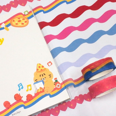 다이컷 마스킹테이프 - 웨이브 라인 (8M x 18mm)