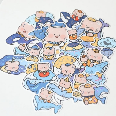 [멜리팩토리] 고래 조각 스티커 (베리/토찌)