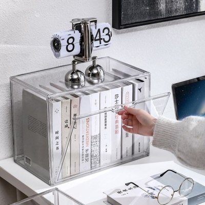 투명 쇼케이스 책 정리함 이동식 책장 다용도 진열장 2size