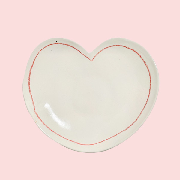 핑크 하트 플레이트 pink heart plate