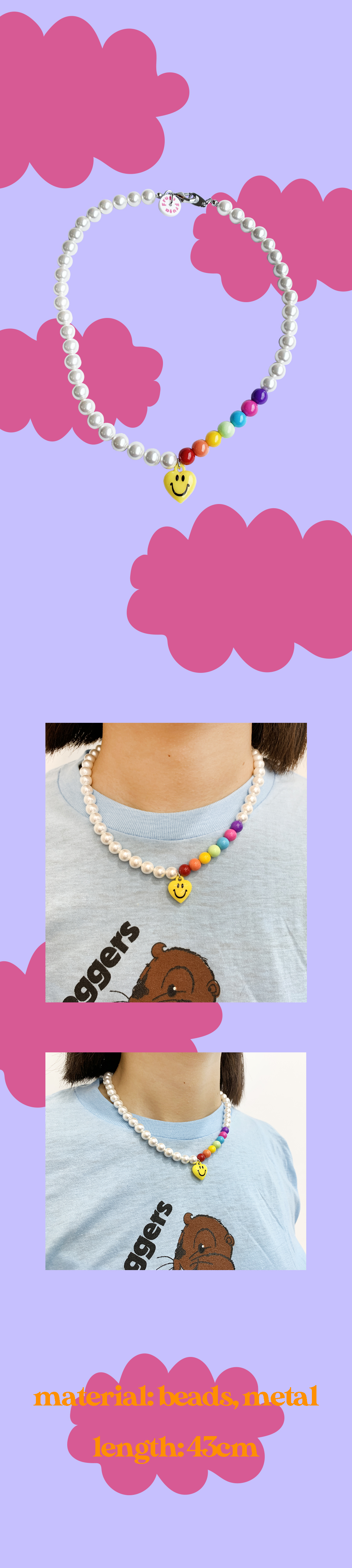 [Fruta] Rainbow & pearl necklace 상세 이미지 1