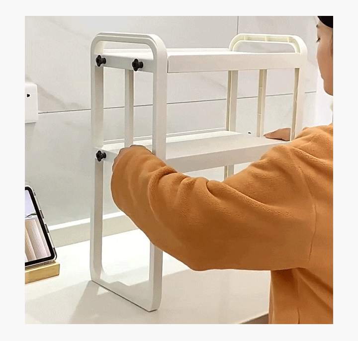 너비조절 화이트 책상 수납 선반 데스크정리 다용도 진열장 2size 상세 이미지 10