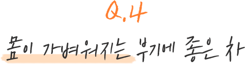 Q.4 몸이 가벼워지는 부기에 좋은 차